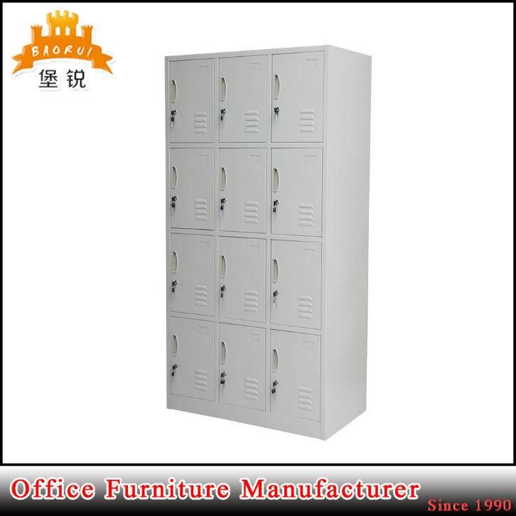 Fas-031 Powder Coated 12 Door School Clothing Cabinet Furniture Metal Locker