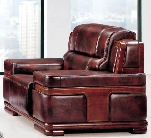 2021 New Designs Classic Style Wooden Sofa with PU Leather for Boss