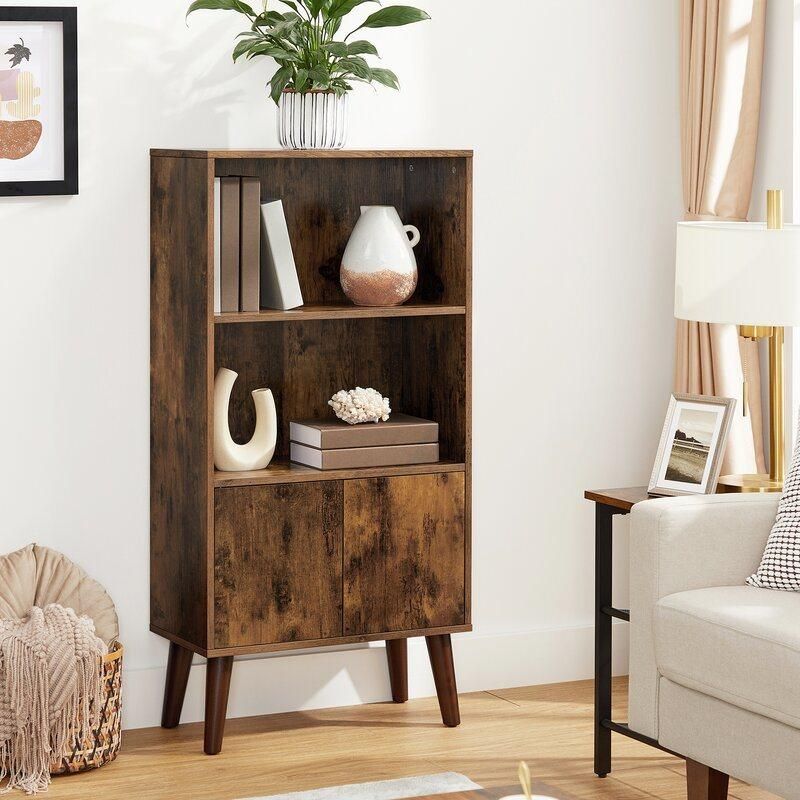 Rustic Brown Bookcase Bookshelves Book Storage for Home Office Living Room
