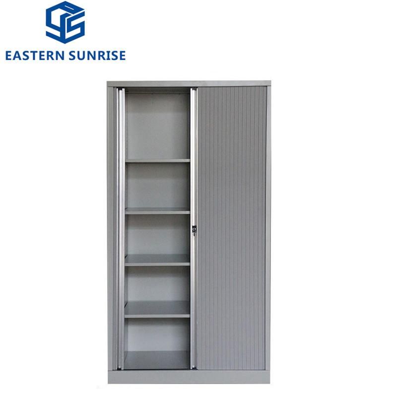 5 Tiers 4 Adjustable Shelf Metal Rolling Door Storage Cabinet