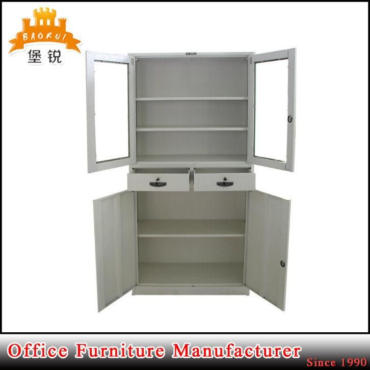 Fas-021 Glass Door Metal Bookcase Steel Office Filing Cabinet Cupboard