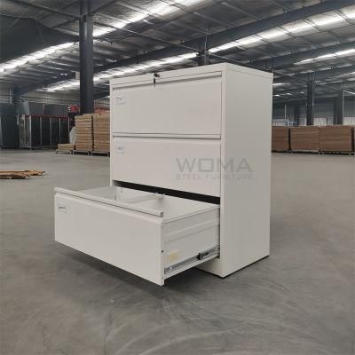 Steel Metal 3 Drawer Lateral Office Filing Iron Drawer Cabinet