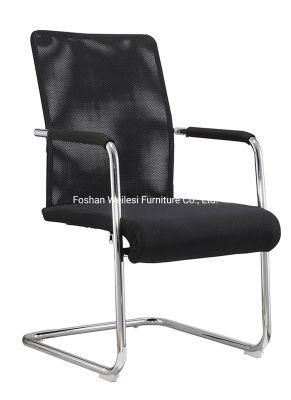 25mm Tube 2.0mm Thickness Chromed Finished Cantilever Frame Mesh Upholstery for Backrest Fabric Upholstery for Seat Visitor Chair
