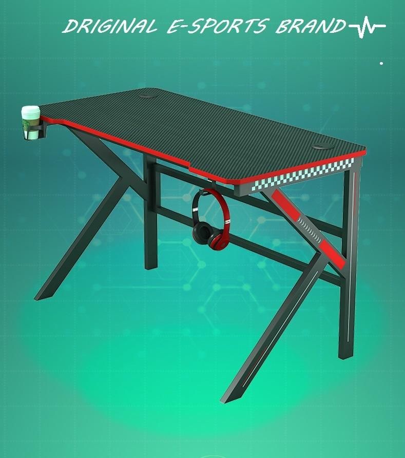 Elites New Style Gamer Professional Game Ergonomic K Shaped PC Desk Computer Gaming Table Desk