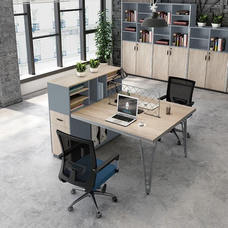 Commercial Furniture High Quality Modern Design Desk Frame Table Top 2 Person Office Workstation for Staff