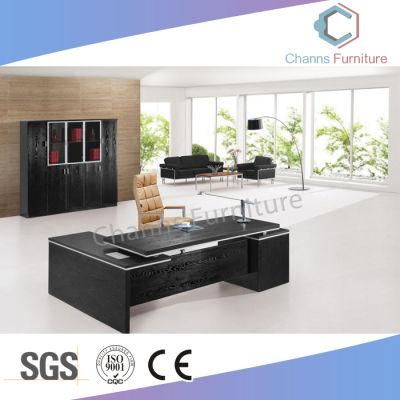 Fashion Black L Shape Office Table with Side Desk (CAS-MD18A16)