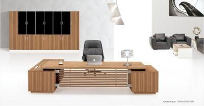 Modern Office Executive Desk with Side Table and Cabinet