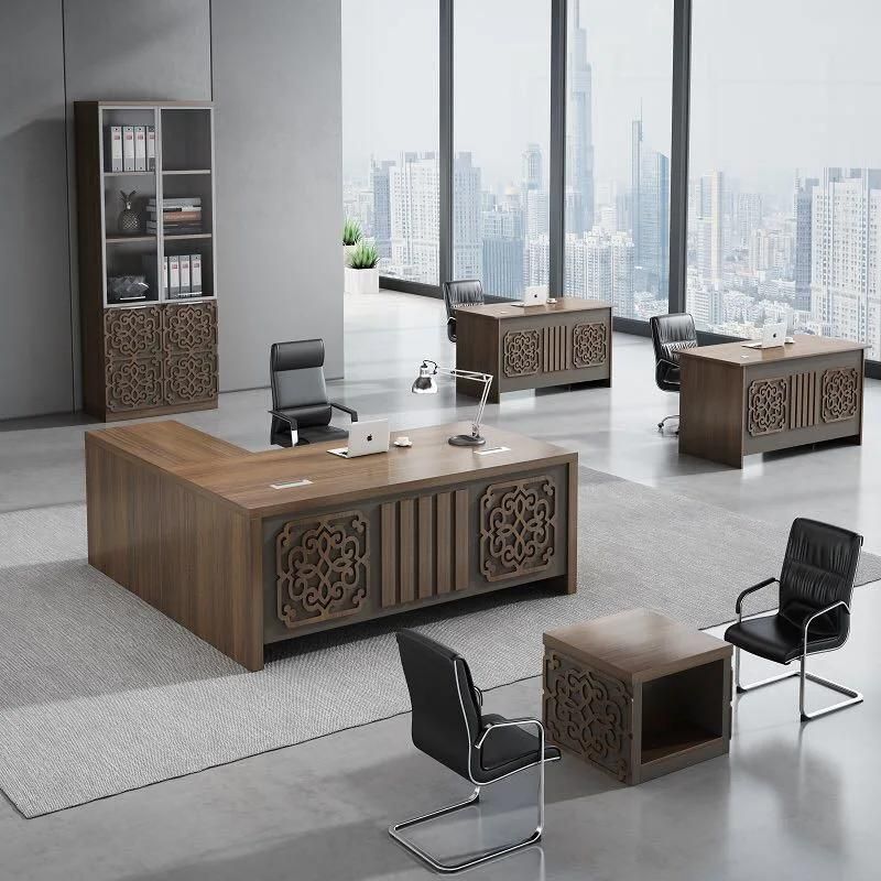 Middle East Style MDF Carving Luxury Turkish Manager Office Executive Table