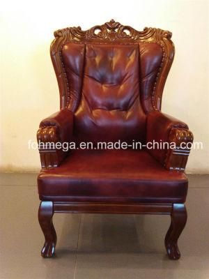 Baroque Real Leather King Throne Chair for Office and Home Use