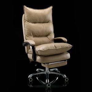 Adjustable PU Leather Luxury Swivel Executive Computer Office Chair with Foot Rest