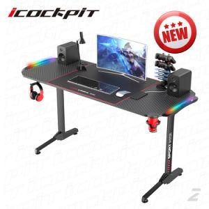 Icockpit Latest Design with RGB LED Light PC Laptop Computer Gaming Desk