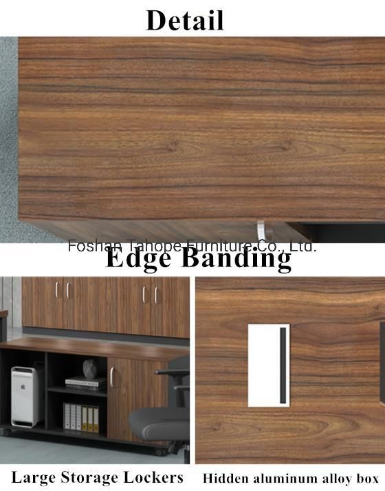 China Factory Wholesale Office Combined Cabinet Metal Leg Wood Desktop Manager Desk