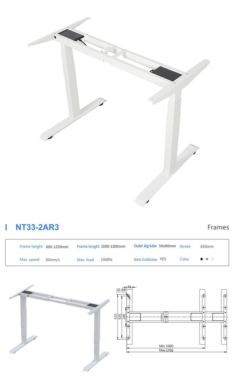 Electric Dual Motor Office Desk Height Adjustable Standing Computer Stand up Table Adjustable