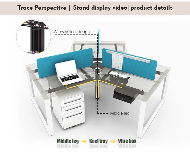 Factory Workstation Commercial Furniture 3 Person Desk Office Table