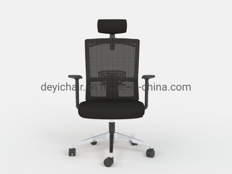 Simple Tilting Mechanism Black Back Frame with Headrest BIFMA Standard Nylon Base High Back Office Mesh Back Chair