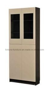 Modern Wooden High Gloss Khaki Bookcase with Door (I&D-70381+ 70381A+70381B/70381BK)
