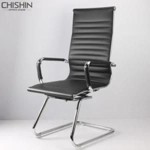 Black Leather Modern Office Furniture Visitor Reception Office Chair