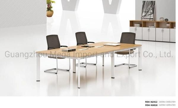 Cherry Wood Office Meeting Table Furniture with Metal Legs