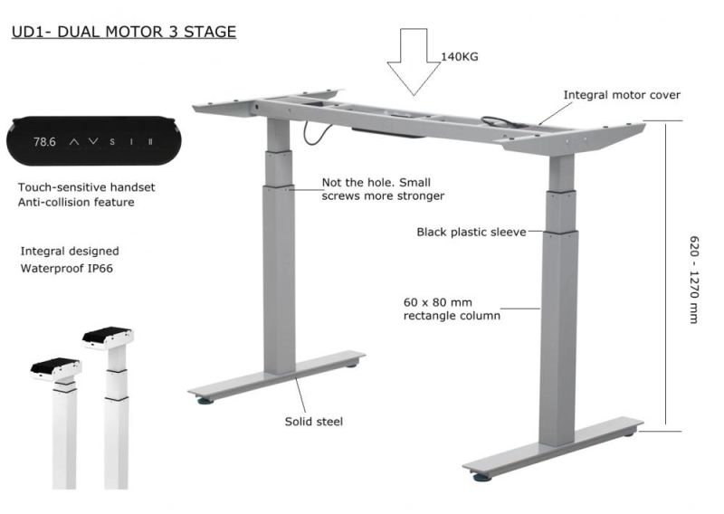 New Modern Type Electric Height Adjustable Standing Desk Computer Desk