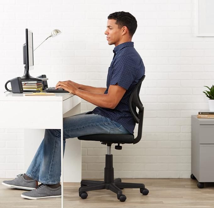 Factory Design Small Armless Mesh Chair Nylon Base Office Chair