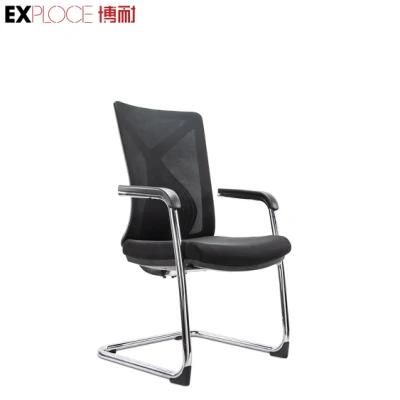 Good Service Black Asia Market Visitor Upholstered Adjustable Office Folding Stackable Chair