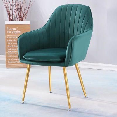 Dark Green Fabric Lounge Chair with Metal Legs High Back Leisure Chair