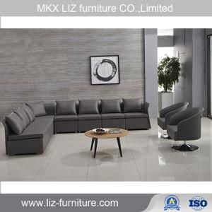 Modern Design Living Room Large Office Sectional Leather Sofa (Y370)