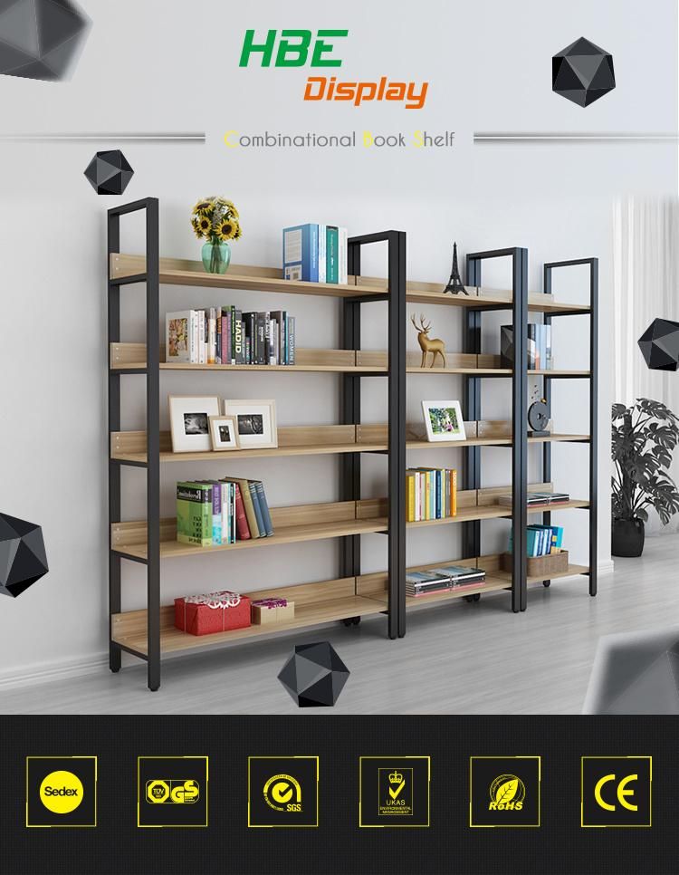 Hibright Livinig Room Furniture Wooden Bookshelf for Display and Collection