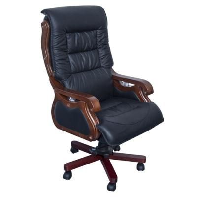 Real Leather Classic Office Chairs with Armrest