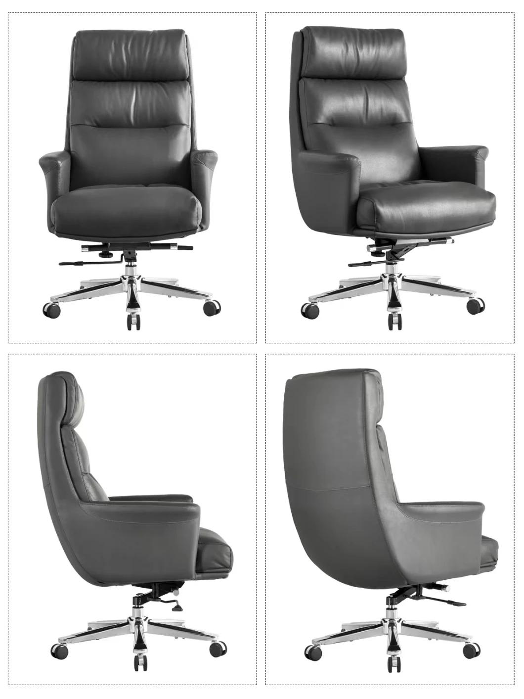 High Back Swivel Staff Boss Executive Modern Real Cow Leather Office Chair