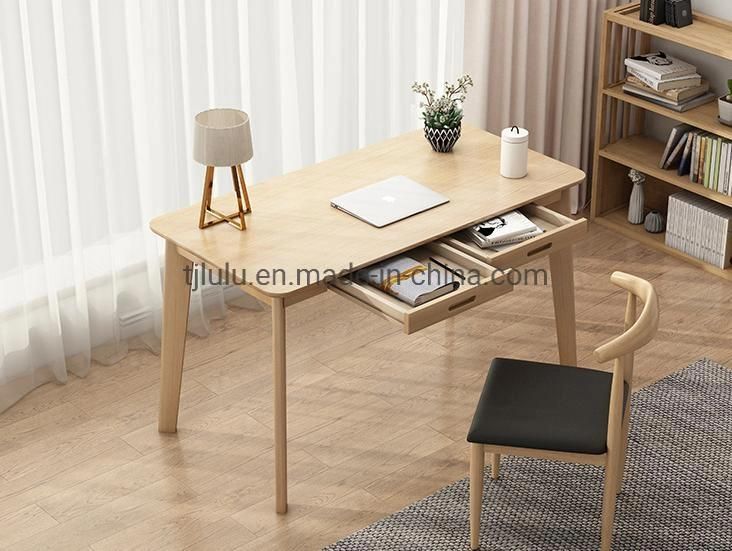 Home Office Solid Wood Writing Desk Workbench Desk with Drawer Laptop Computer Work Study Table
