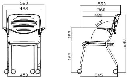 Modern University College Elegant Stack PP Office Worker Chair