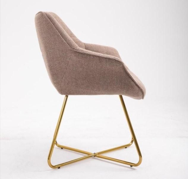 Fabric Leisure Chair Like a Mouth Shape Lounge Chair with Metal Feet