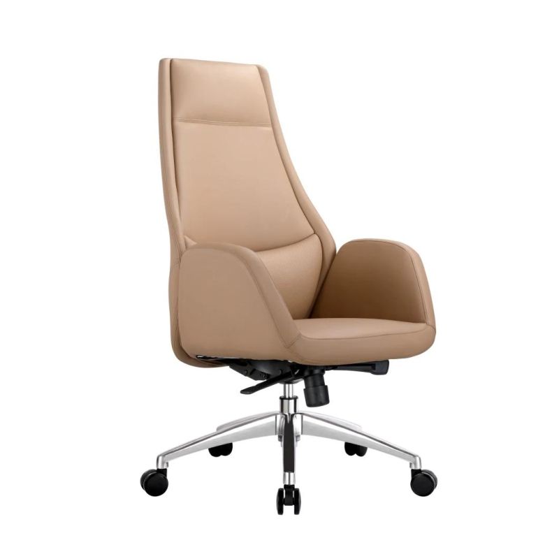 Adjustable Ergonomic Half Leather Manager Boss Tilting Swivel Home Office Executive Office Chair