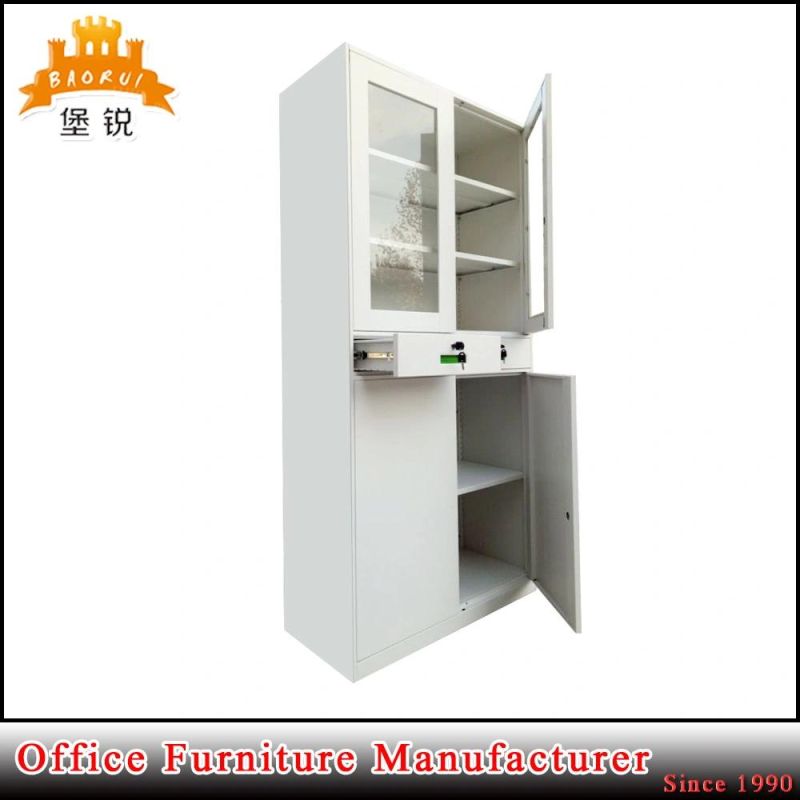 Fashion Design Steel Glass Middle Two Drawer Office Cabinet