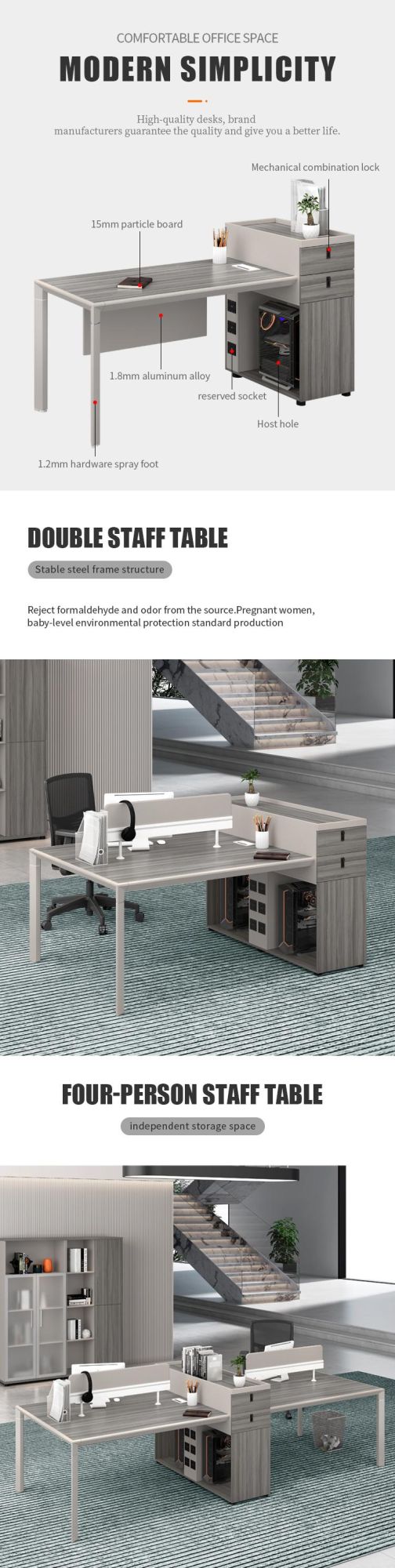 Table Desk Station Staff Furniture Small Appearance System Office Workstation