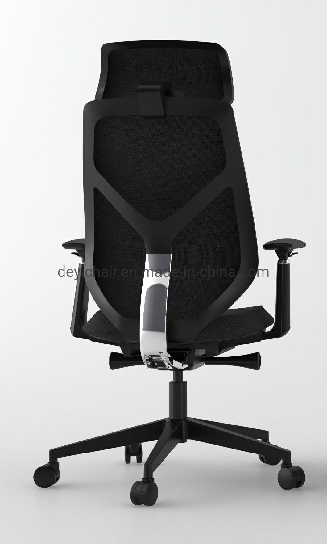 Black Base Nylon Caster Synchronised Meachanism Mesh Back Headrest Available Manager Executive Office Chair