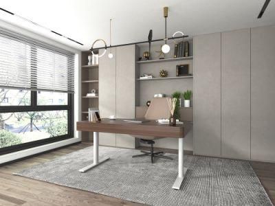 Electric Lifting Adjustable Height Solid Wood Table Executive Office Standing Desks with Drawers