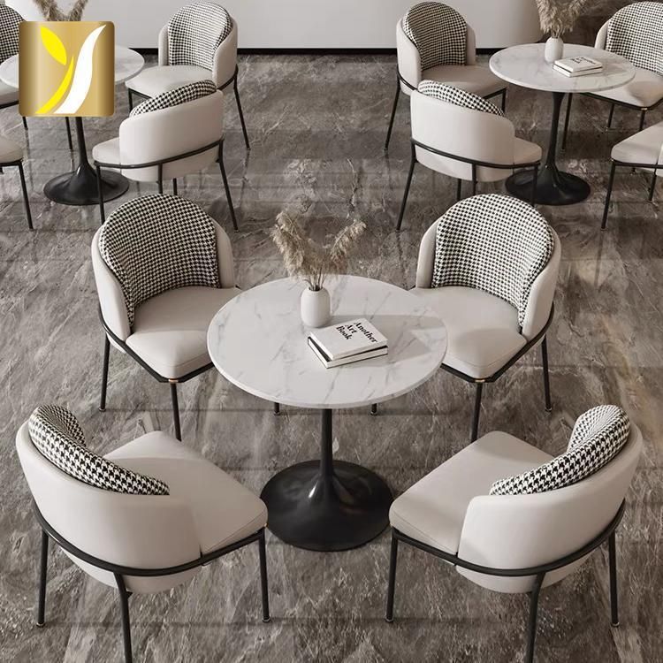 Chinese Wholesale High Quality Round Marble Top Brushed Black Stainless Steel Side Coffee Table