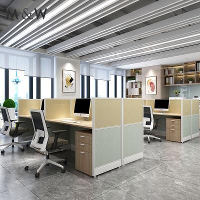 Interior Design Writing Computer Table Demountable Call Center Cubicles 4 Person Office Workstation Partition