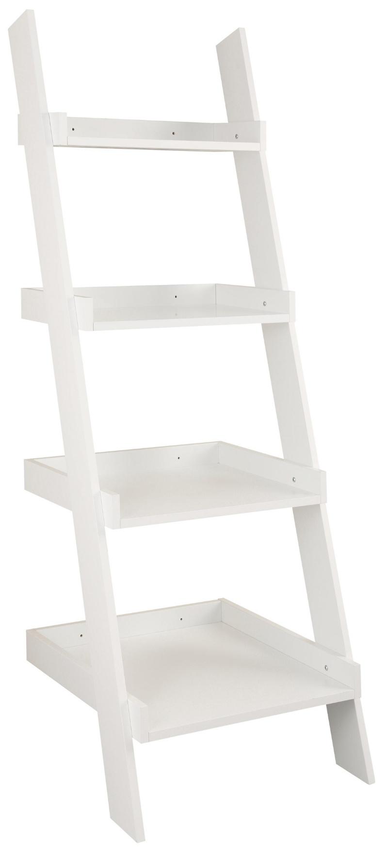 European Wall Ladder Wood Bookshelf with 4 Tiers for Kid