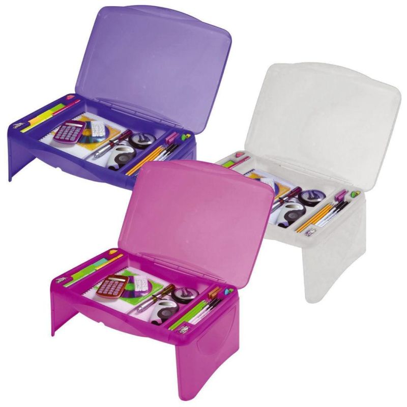 Lap Desk for Kids - Folding Lap Desk with Storage 17X11 - Pink - Durable Lightweight Portable Laptop Computer Children′s Drawing