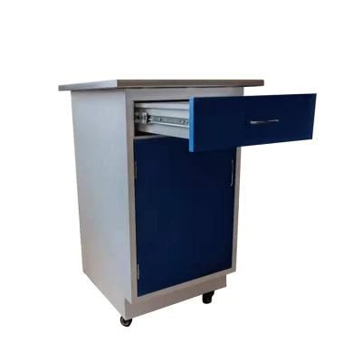 Densen Customized Factory Manufacturing Hospital Bedside Metal Storage Cabinet with Castors