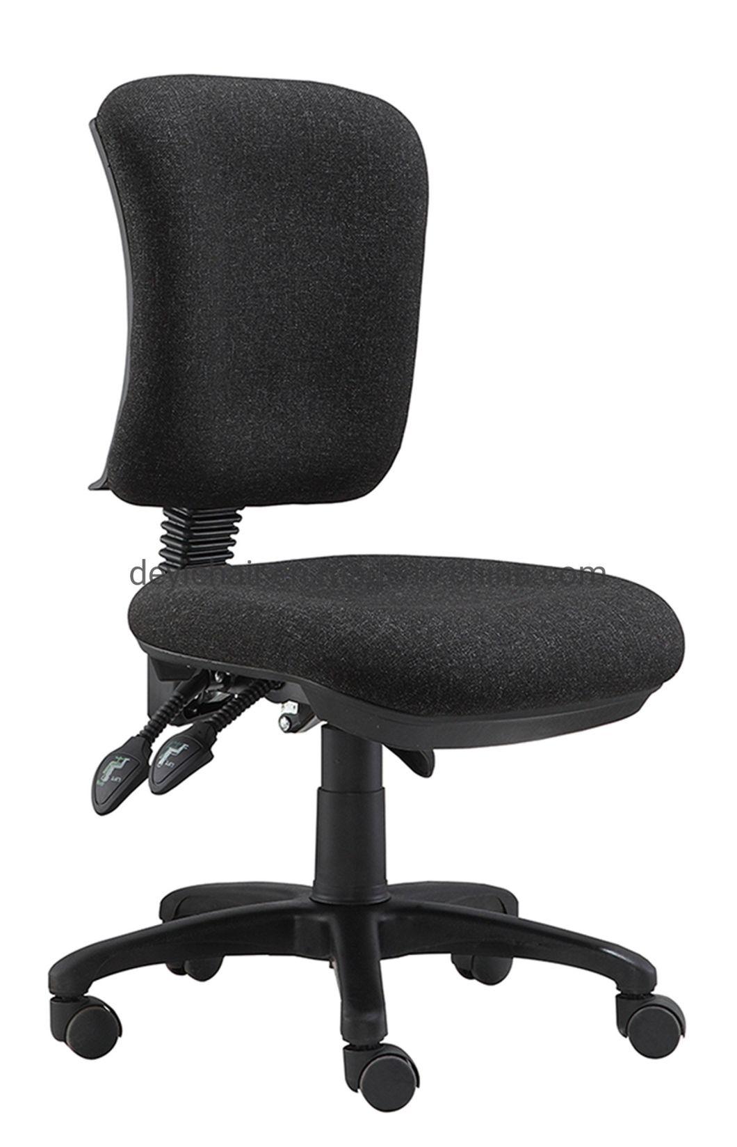 3 Lever Light Duty Mechanism Without Headrest Without Armrest Nylon Base Fabric Seat and Back Office Chair