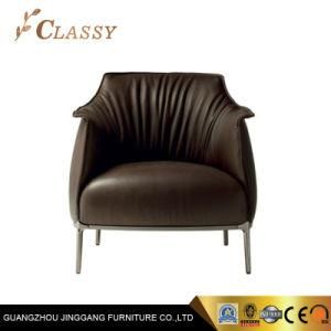 Upscale Fine Restaurant Leather Fabric Dining Chair with Stainless Steel Legs