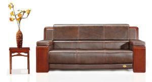 Classical Office Wooden Sofa with Leather