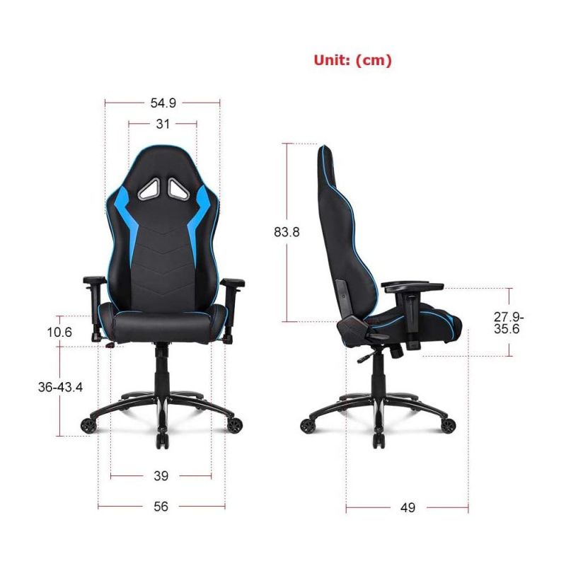 High Quality Luxury Blue PU Leather Silla De Juego Ergonomic Computer High Back Gaming Chair