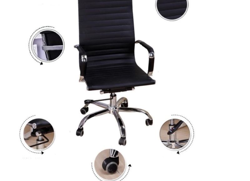 Ergonomic High Back Black PU Leather Office Chair Swivel Chairs