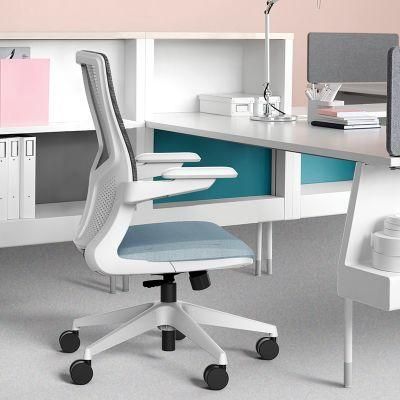 Middle Back Swivel Elk Support Staff Office Desk Mesh Chair