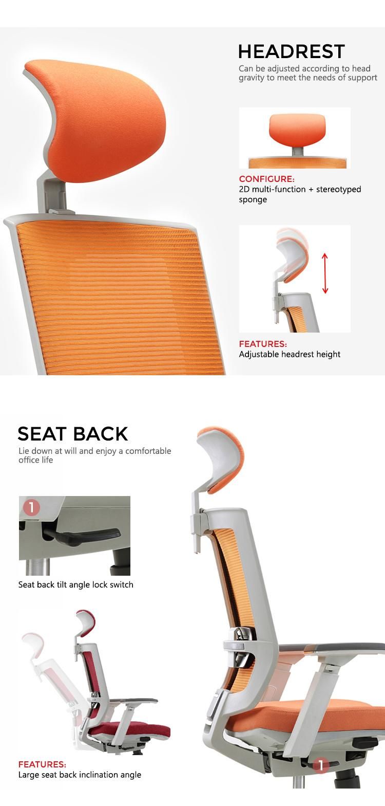 High Back Adjustable Ergonomic Mesh Comfort Sitting Fabric Executive Computer Chair